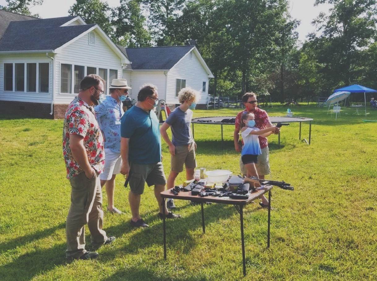 little girl shooting