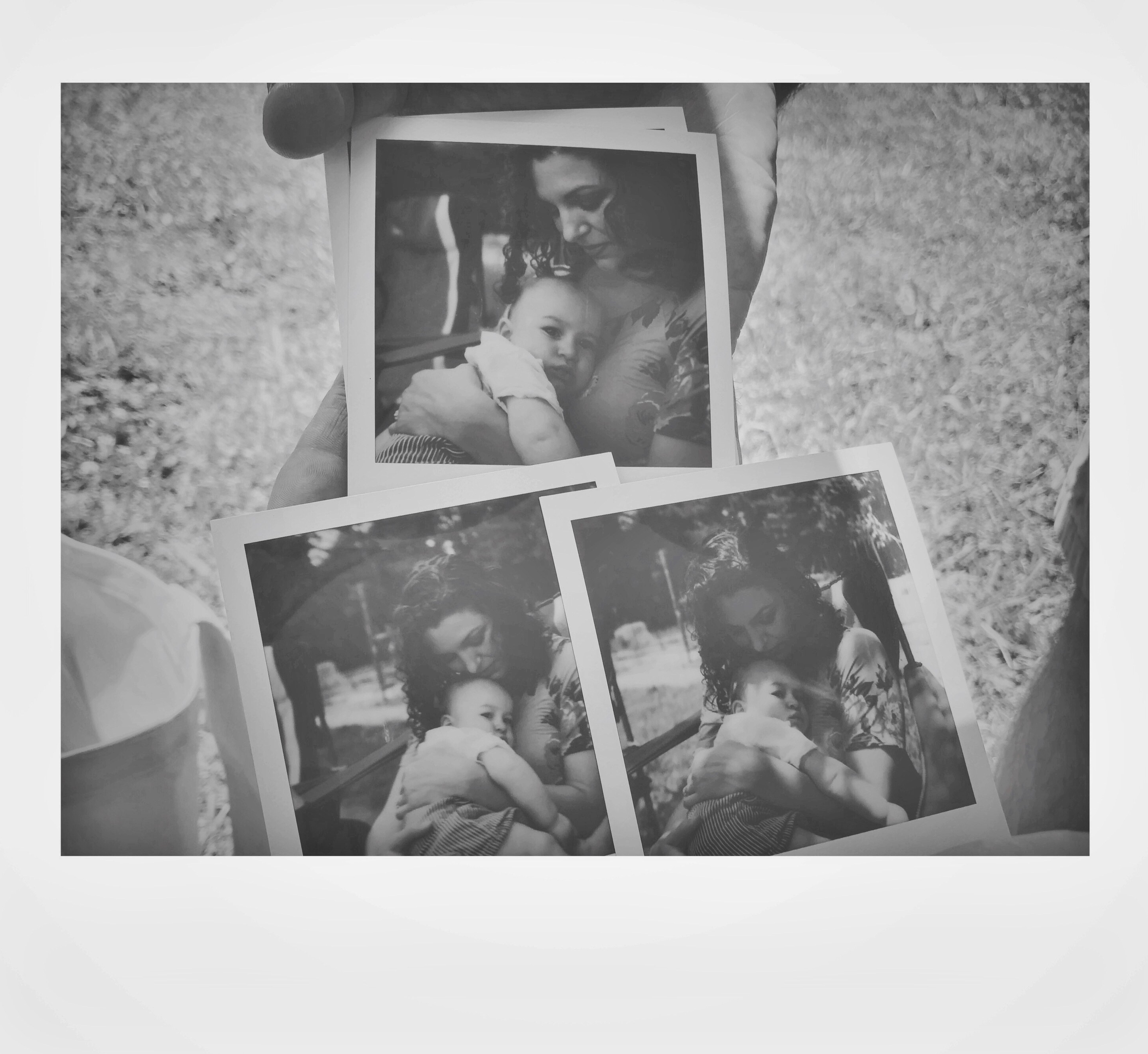 polaroid photos mother and child